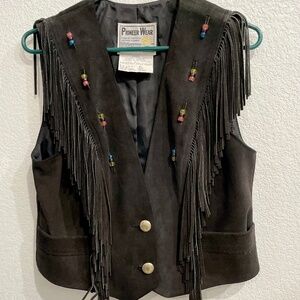 Vintage Pioneer Wear Beaded Fringe Vest